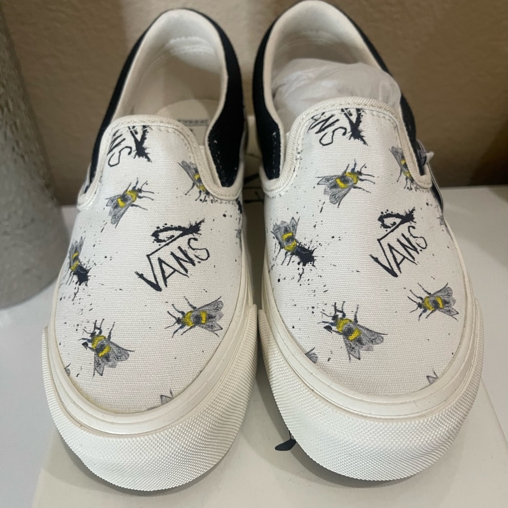 Vans Vault x Ralph Steadman Bee OG Slip-On LX Sneakers Black White VN0A3AV7VQR - Picture 4 of 11